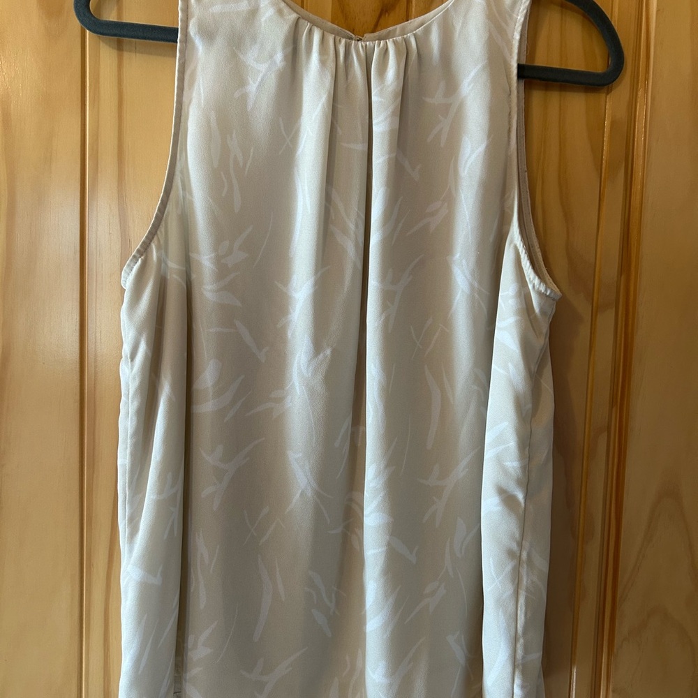 A New Day Cream Patterned Sleeveless Blouse